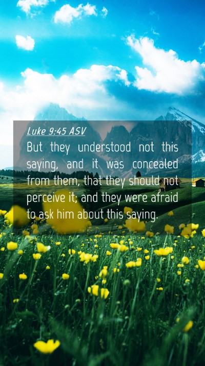 Picture 04 - Luke 9:45 ASV Mobile Phone Wallpaper - But they understood not this saying, and it was - Mobile Bible Verse Wallpaper