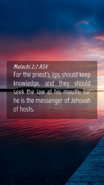 Picture 04 - Malachi 2:7 ASV Mobile Phone Wallpaper - For the priest's lips should keep knowledge, and - Mobile Bible Verse Wallpaper