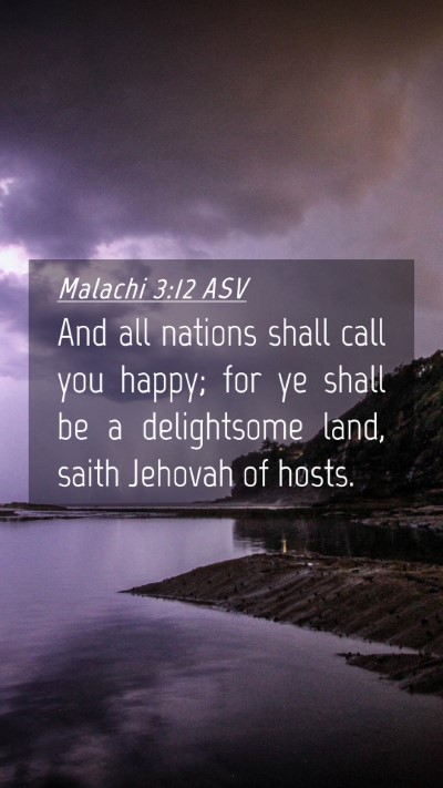 Picture 04 - Malachi 3:12 ASV Mobile Phone Wallpaper - And all nations shall call you happy; for ye - Mobile Bible Verse Wallpaper
