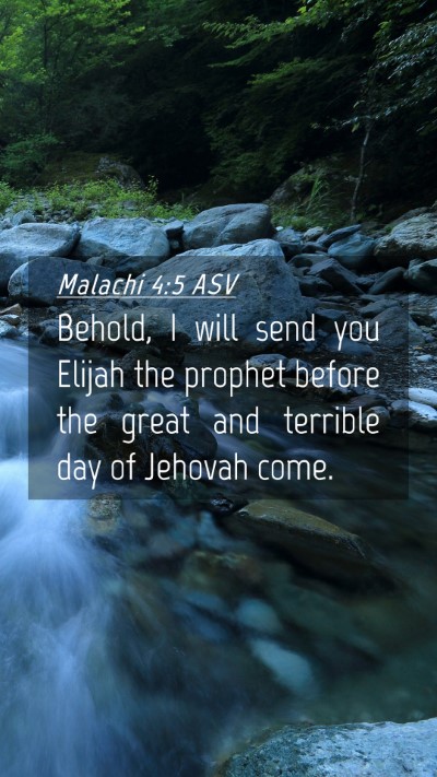 Picture 04 - Malachi 4:5 ASV Mobile Phone Wallpaper - Behold, I will send you Elijah the prophet before - Mobile Bible Verse Wallpaper