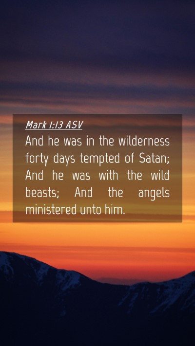 Picture 04 - Mark 1:13 ASV Mobile Phone Wallpaper - And he was in the wilderness forty days tempted - Mobile Bible Verse Wallpaper