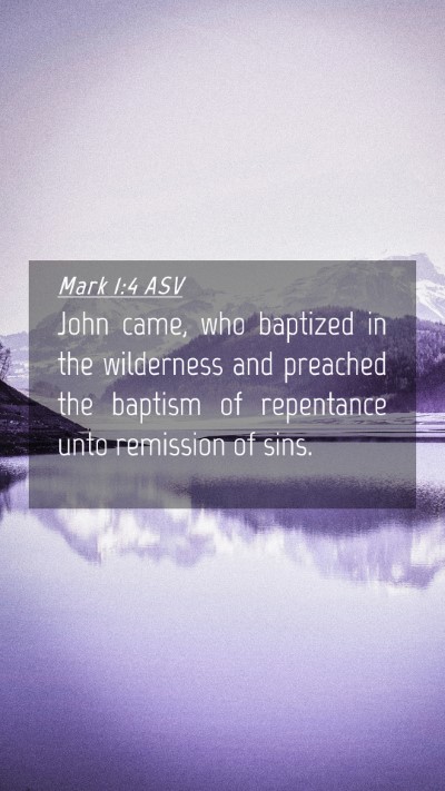 Picture 04 - Mark 1:4 ASV Mobile Phone Wallpaper - John came, who baptized in the wilderness and - Mobile Bible Verse Wallpaper