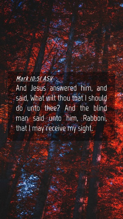 Picture 04 - Mark 10:51 ASV Mobile Phone Wallpaper - And Jesus answered him, and said, What wilt thou - Mobile Bible Verse Wallpaper
