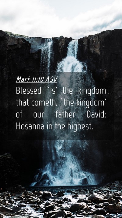 Picture 04 - Mark 11:10 ASV Mobile Phone Wallpaper - Blessed `is' the kingdom that cometh, `the - Mobile Bible Verse Wallpaper
