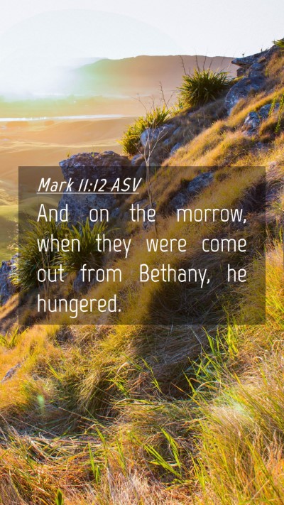 Picture 04 - Mark 11:12 ASV Mobile Phone Wallpaper - And on the morrow, when they were come out from - Mobile Bible Verse Wallpaper