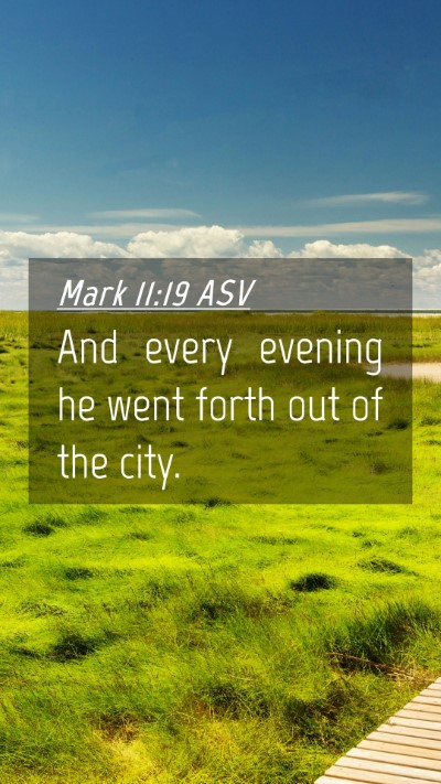 Picture 04 - Mark 11:19 ASV Mobile Phone Wallpaper - And every evening he went forth out of the - Mobile Bible Verse Wallpaper