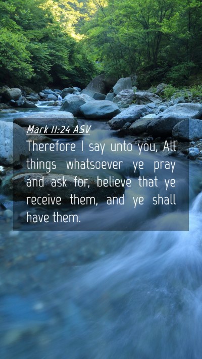 Picture 04 - Mark 11:24 ASV Mobile Phone Wallpaper - Therefore I say unto you, All things whatsoever - Mobile Bible Verse Wallpaper