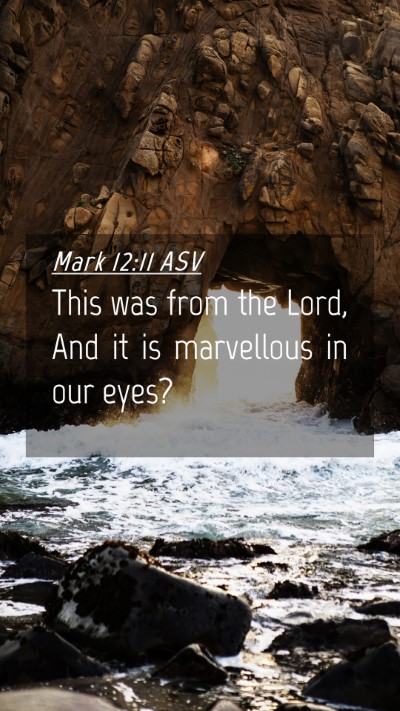 Picture 04 - Mark 12:11 ASV Mobile Phone Wallpaper - This was from the Lord, And it is marvellous in - Mobile Bible Verse Wallpaper