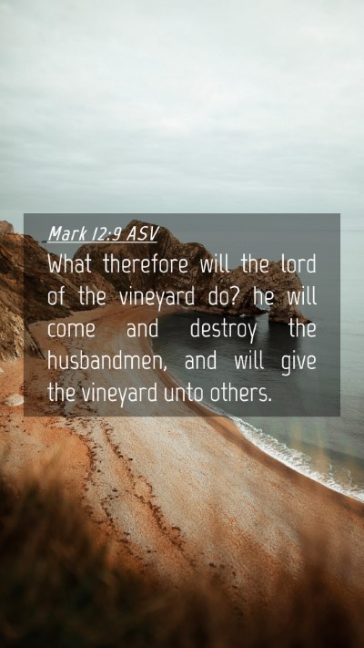 Picture 04 - Mark 12:9 ASV Mobile Phone Wallpaper - What therefore will the lord of the vineyard do? - Mobile Bible Verse Wallpaper