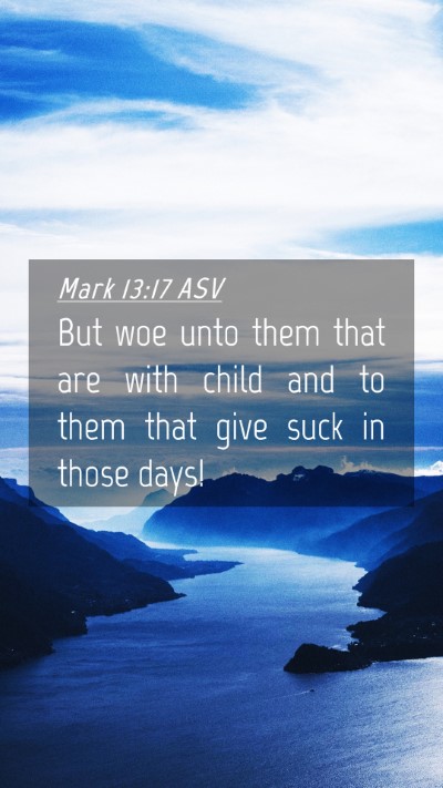 Picture 04 - Mark 13:17 ASV Mobile Phone Wallpaper - But woe unto them that are with child and to them - Mobile Bible Verse Wallpaper