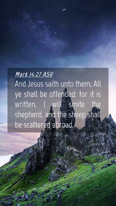 Picture 04 - Mark 14:27 ASV Mobile Phone Wallpaper - And Jesus saith unto them, All ye shall be - Mobile Bible Verse Wallpaper