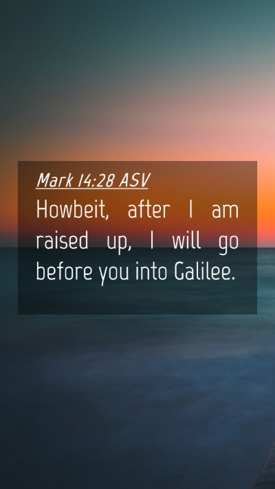 Picture 04 - Mark 14:28 ASV Mobile Phone Wallpaper - Howbeit, after I am raised up, I will go before - Mobile Bible Verse Wallpaper