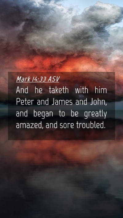 Picture 04 - Mark 14:33 ASV Mobile Phone Wallpaper - And he taketh with him Peter and James and John, - Mobile Bible Verse Wallpaper