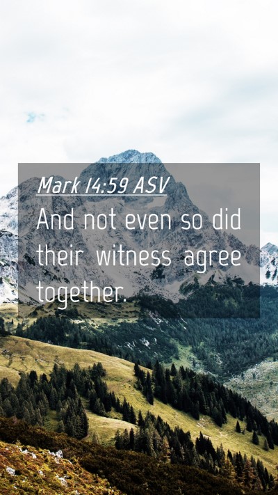 Picture 04 - Mark 14:59 ASV Mobile Phone Wallpaper - And not even so did their witness agree - Mobile Bible Verse Wallpaper