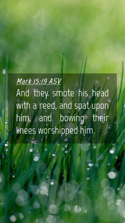 Picture 04 - Mark 15:19 ASV Mobile Phone Wallpaper - And they smote his head with a reed, and spat - Mobile Bible Verse Wallpaper