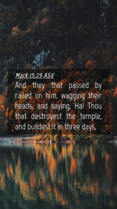 Picture 04 - Mark 15:29 ASV Mobile Phone Wallpaper - And they that passed by railed on him, wagging - Mobile Bible Verse Wallpaper