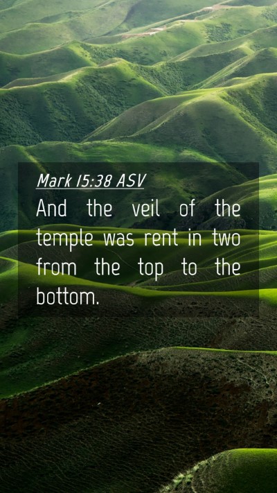Picture 04 - Mark 15:38 ASV Mobile Phone Wallpaper - And the veil of the temple was rent in two from - Mobile Bible Verse Wallpaper