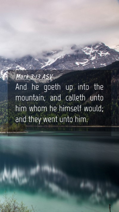 Picture 04 - Mark 3:13 ASV Mobile Phone Wallpaper - And he goeth up into the mountain, and calleth - Mobile Bible Verse Wallpaper