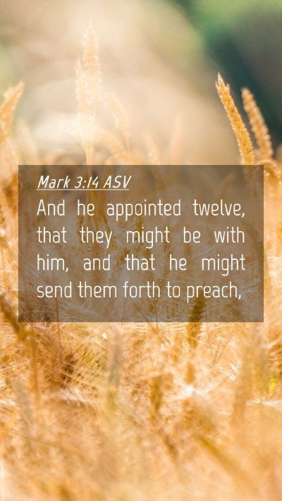 Picture 04 - Mark 3:14 ASV Mobile Phone Wallpaper - And he appointed twelve, that they might be with - Mobile Bible Verse Wallpaper