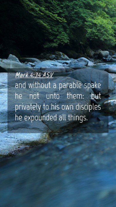 Picture 04 - Mark 4:34 ASV Mobile Phone Wallpaper - and without a parable spake he not unto them: but - Mobile Bible Verse Wallpaper