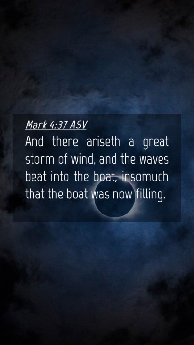 Picture 04 - Mark 4:37 ASV Mobile Phone Wallpaper - And there ariseth a great storm of wind, and the - Mobile Bible Verse Wallpaper