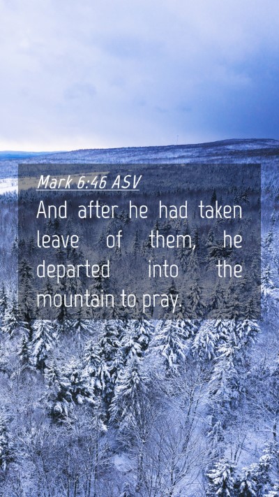 Picture 04 - Mark 6:46 ASV Mobile Phone Wallpaper - And after he had taken leave of them, he departed - Mobile Bible Verse Wallpaper