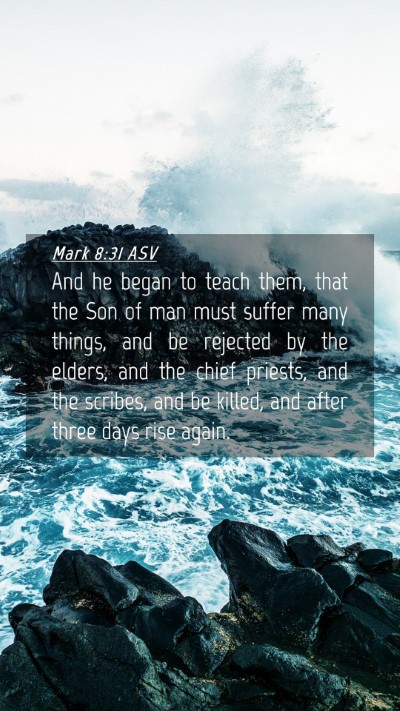 Picture 04 - Mark 8:31 ASV Mobile Phone Wallpaper - And he began to teach them, that the Son of man - Mobile Bible Verse Wallpaper