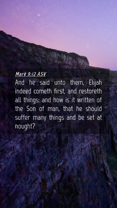 Picture 04 - Mark 9:12 ASV Mobile Phone Wallpaper - And he said unto them, Elijah indeed cometh - Mobile Bible Verse Wallpaper