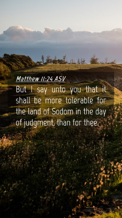 Picture 04 - Matthew 11:24 ASV Mobile Phone Wallpaper - But I say unto you that it shall be more - Mobile Bible Verse Wallpaper