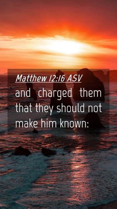 Picture 04 - Matthew 12:16 ASV Mobile Phone Wallpaper - and charged them that they should not make him - Mobile Bible Verse Wallpaper
