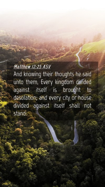 Picture 04 - Matthew 12:25 ASV Mobile Phone Wallpaper - And knowing their thoughts he said unto them, - Mobile Bible Verse Wallpaper