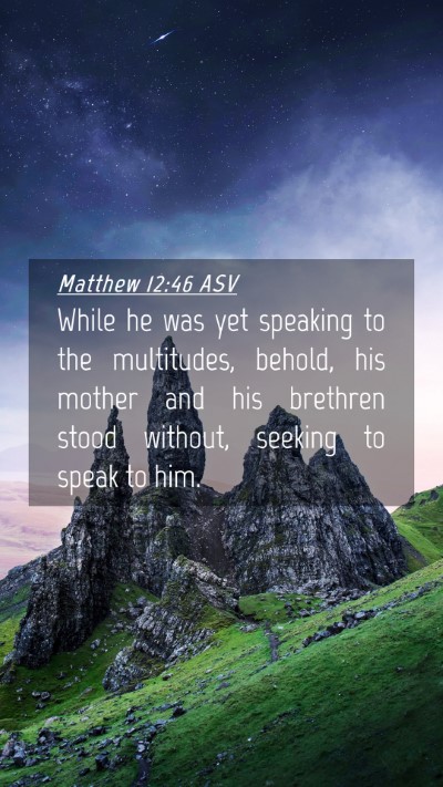 Picture 04 - Matthew 12:46 ASV Mobile Phone Wallpaper - While he was yet speaking to the multitudes, - Mobile Bible Verse Wallpaper
