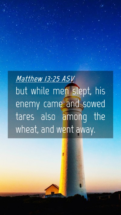 Picture 04 - Matthew 13:25 ASV Mobile Phone Wallpaper - but while men slept, his enemy came and sowed - Mobile Bible Verse Wallpaper