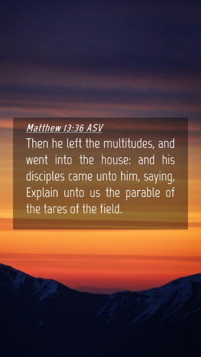 Picture 04 - Matthew 13:36 ASV Mobile Phone Wallpaper - Then he left the multitudes, and went into the - Mobile Bible Verse Wallpaper