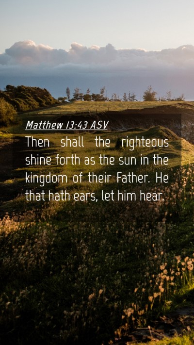 Picture 04 - Matthew 13:43 ASV Mobile Phone Wallpaper - Then shall the righteous shine forth as the sun - Mobile Bible Verse Wallpaper