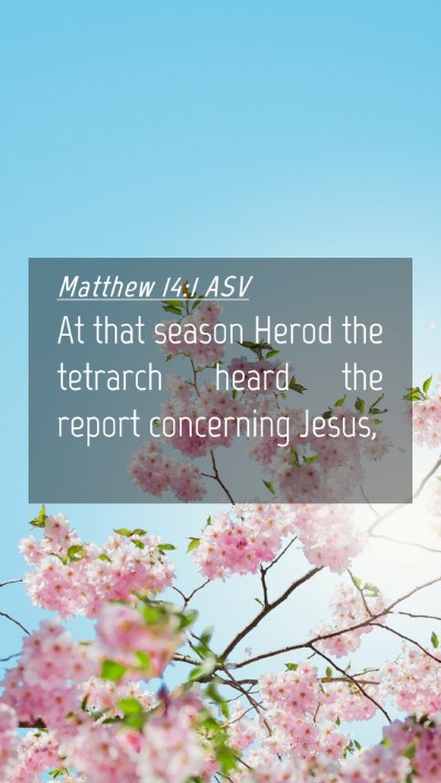 Picture 04 - Matthew 14:1 ASV Mobile Phone Wallpaper - At that season Herod the tetrarch heard the - Mobile Bible Verse Wallpaper