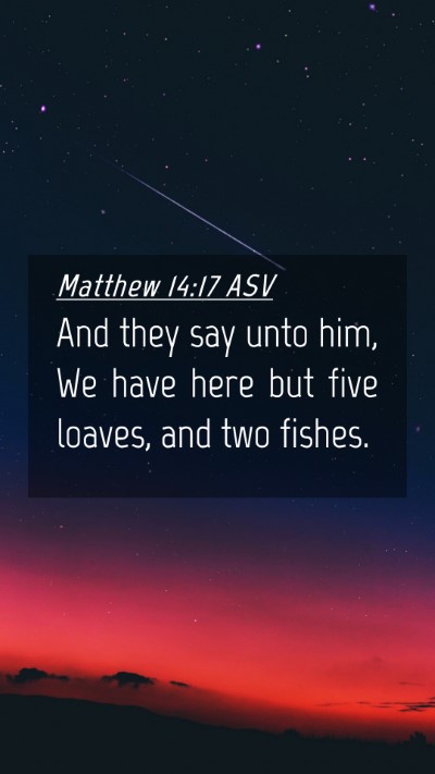 Picture 04 - Matthew 14:17 ASV Mobile Phone Wallpaper - And they say unto him, We have here but five - Mobile Bible Verse Wallpaper