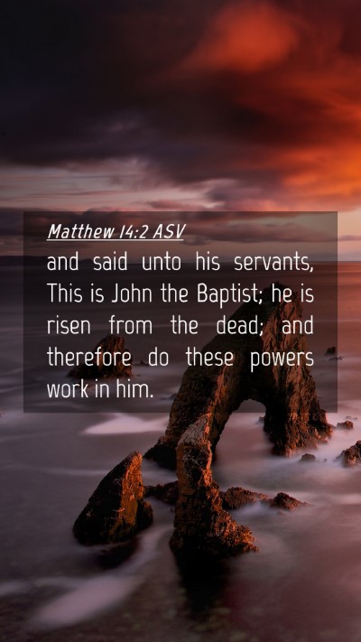 Picture 04 - Matthew 14:2 ASV Mobile Phone Wallpaper - and said unto his servants, This is John the - Mobile Bible Verse Wallpaper