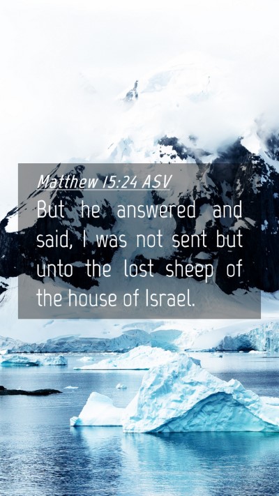 Picture 04 - Matthew 15:24 ASV Mobile Phone Wallpaper - But he answered and said, I was not sent but unto - Mobile Bible Verse Wallpaper
