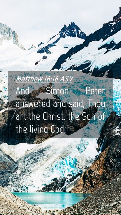Picture 04 - Matthew 16:16 ASV Mobile Phone Wallpaper - And Simon Peter answered and said, Thou art the - Mobile Bible Verse Wallpaper