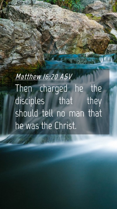 Picture 04 - Matthew 16:20 ASV Mobile Phone Wallpaper - Then charged he the disciples that they should - Mobile Bible Verse Wallpaper