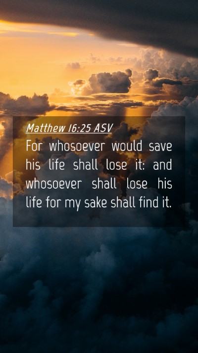 Picture 04 - Matthew 16:25 ASV Mobile Phone Wallpaper - For whosoever would save his life shall lose it: - Mobile Bible Verse Wallpaper