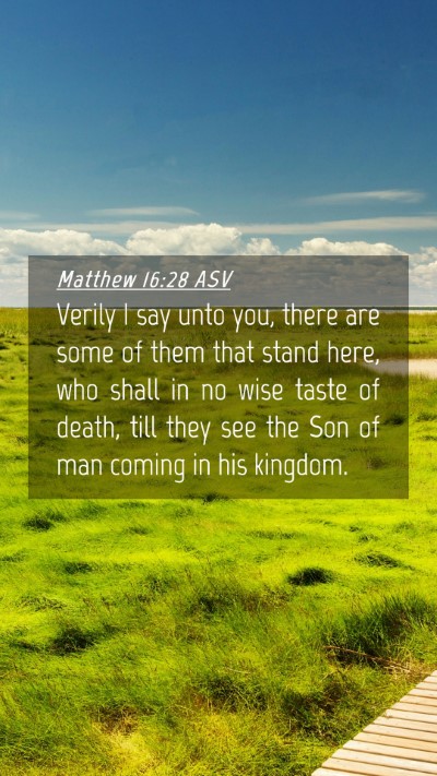 Picture 04 - Matthew 16:28 ASV Mobile Phone Wallpaper - Verily I say unto you, there are some of them - Mobile Bible Verse Wallpaper