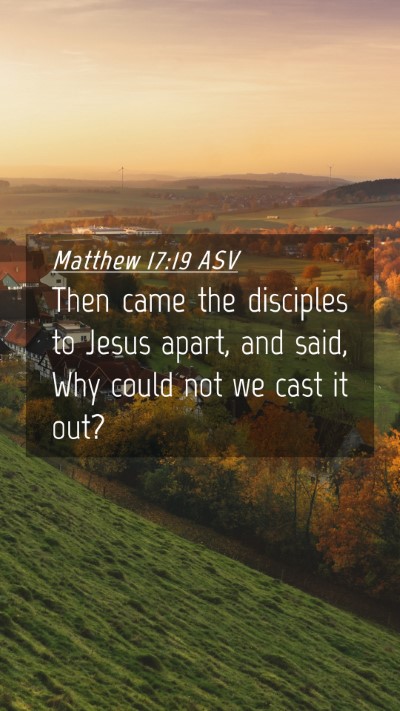 Picture 04 - Matthew 17:19 ASV Mobile Phone Wallpaper - Then came the disciples to Jesus apart, and said, - Mobile Bible Verse Wallpaper