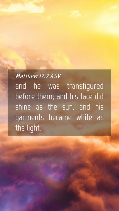 Picture 04 - Matthew 17:2 ASV Mobile Phone Wallpaper - and he was transfigured before them; and his face - Mobile Bible Verse Wallpaper