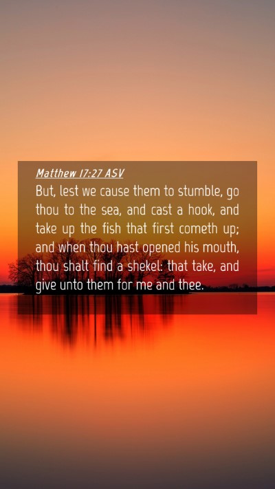 Picture 04 - Matthew 17:27 ASV Mobile Phone Wallpaper - But, lest we cause them to stumble, go thou to - Mobile Bible Verse Wallpaper