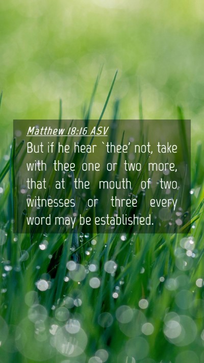 Picture 04 - Matthew 18:16 ASV Mobile Phone Wallpaper - But if he hear `thee' not, take with thee one or - Mobile Bible Verse Wallpaper