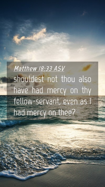 Picture 04 - Matthew 18:33 ASV Mobile Phone Wallpaper - shouldest not thou also have had mercy on thy - Mobile Bible Verse Wallpaper