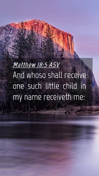 Picture 04 - Matthew 18:5 ASV Mobile Phone Wallpaper - And whoso shall receive one such little child in - Mobile Bible Verse Wallpaper