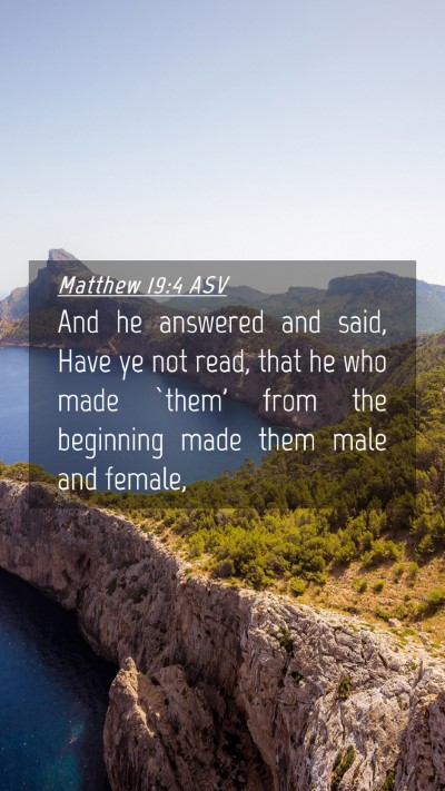 Picture 04 - Matthew 19:4 ASV Mobile Phone Wallpaper - And he answered and said, Have ye not read, that - Mobile Bible Verse Wallpaper